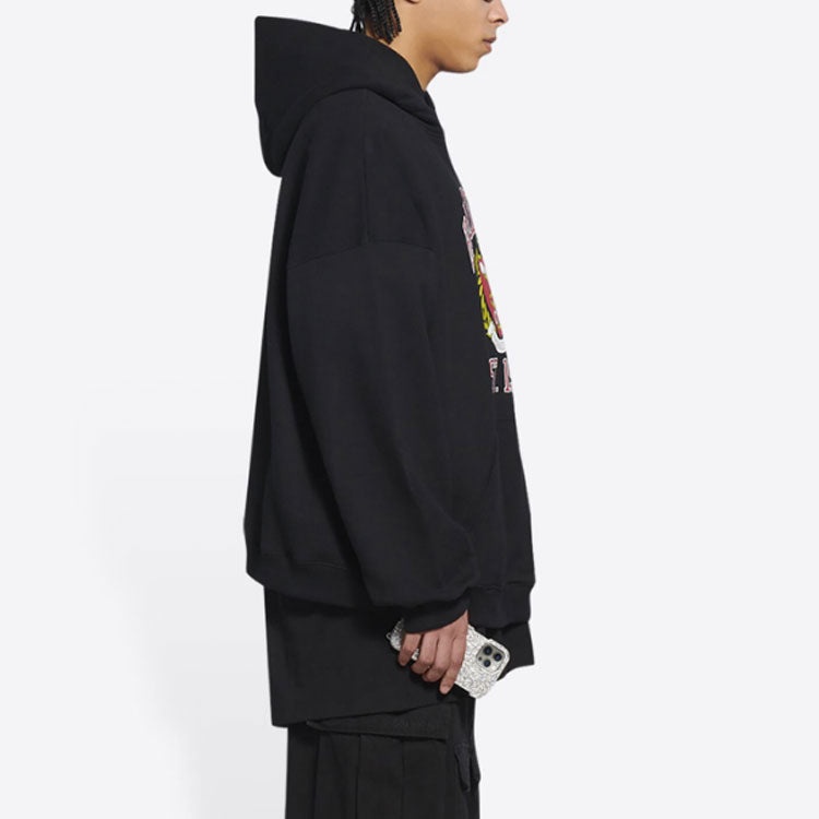 Balenciaga Est. 1917 College Logo Print Hoodie Wide Fit 'Black' 674986TLV901076 - 5
