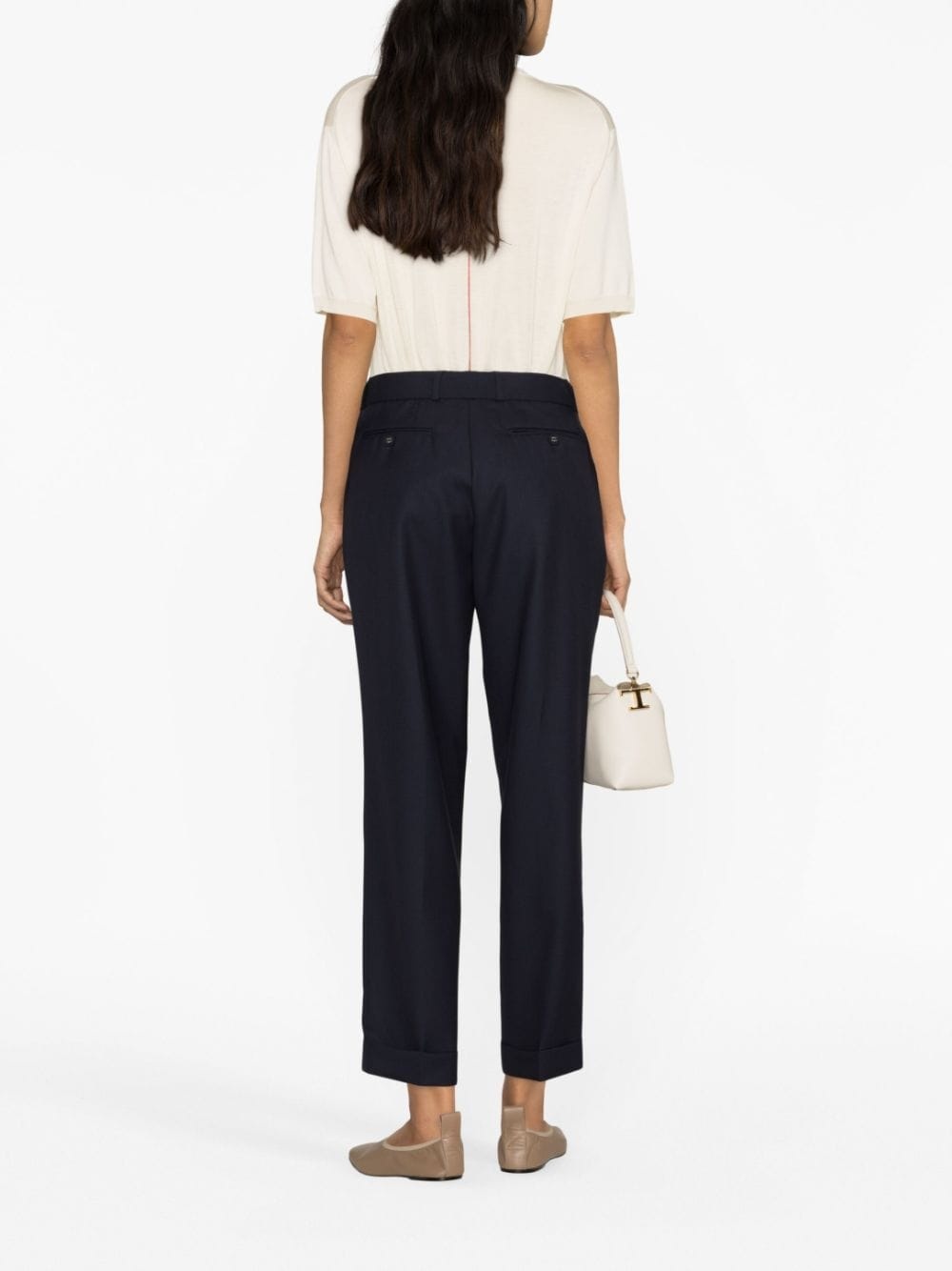 belted-waist tapered trousers - 3