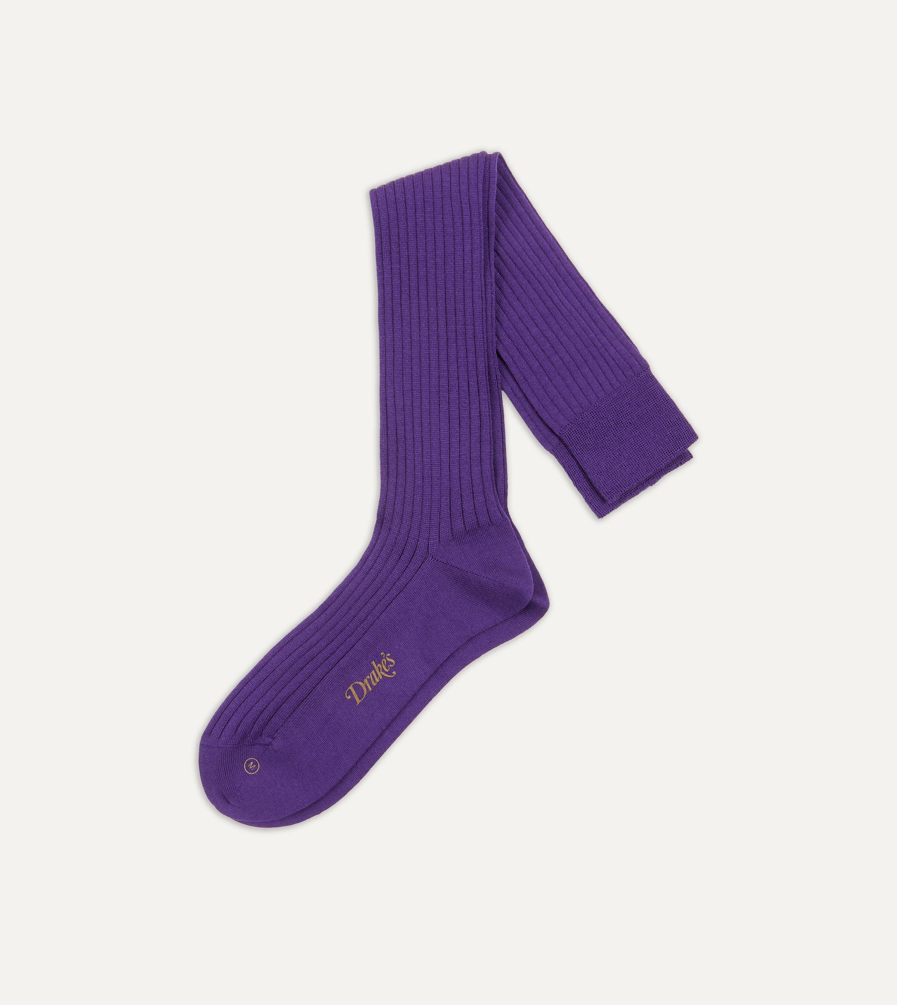 Dark Purple Wool Over-the-Calf Socks - 1