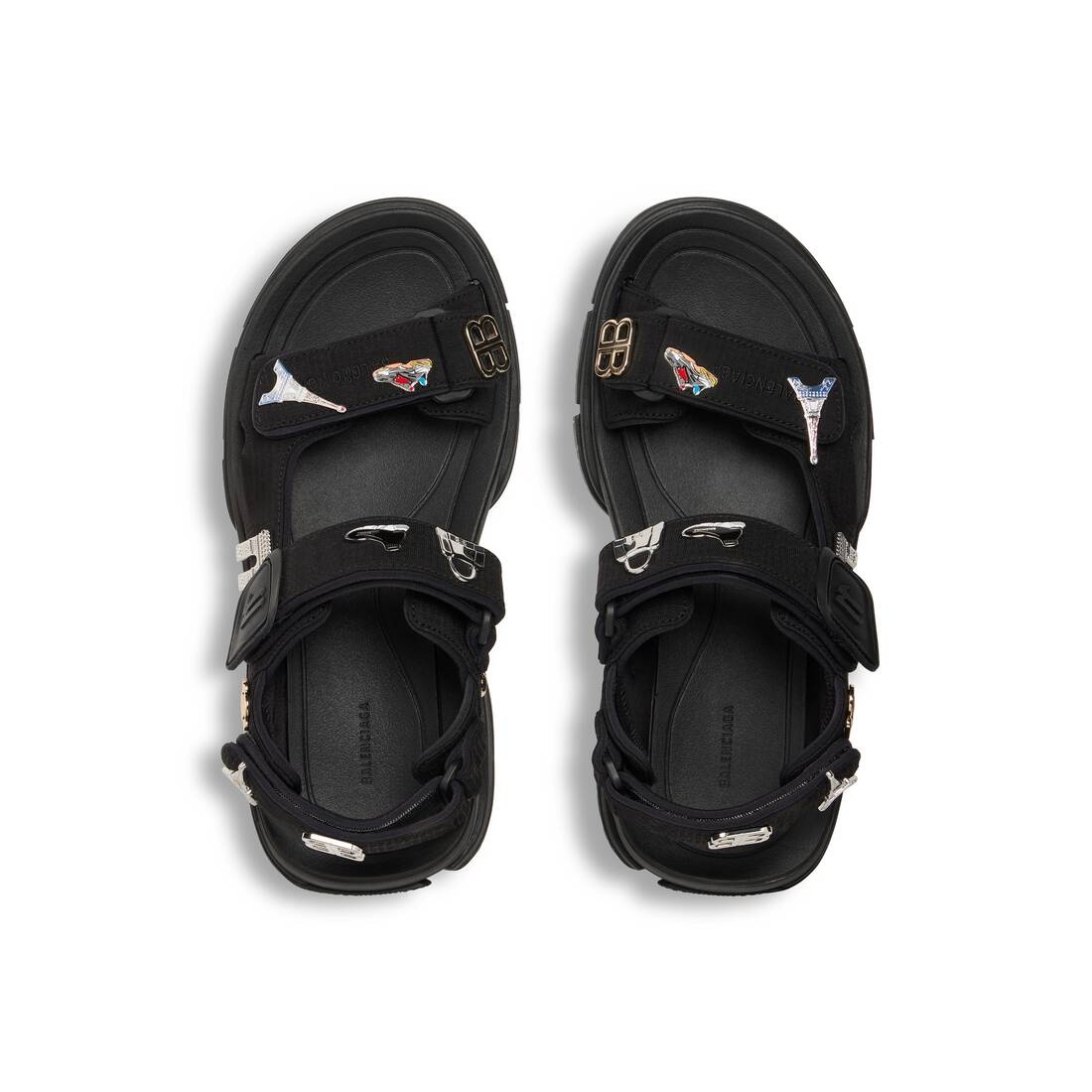 Women's Tourist Sandal With Pins in Black - 6