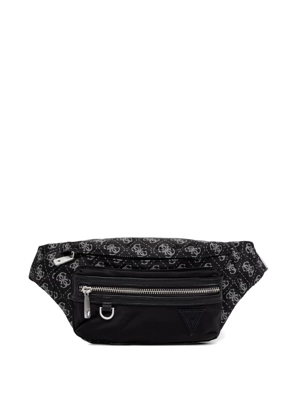 monogram-print logo-patch belt bag - 1