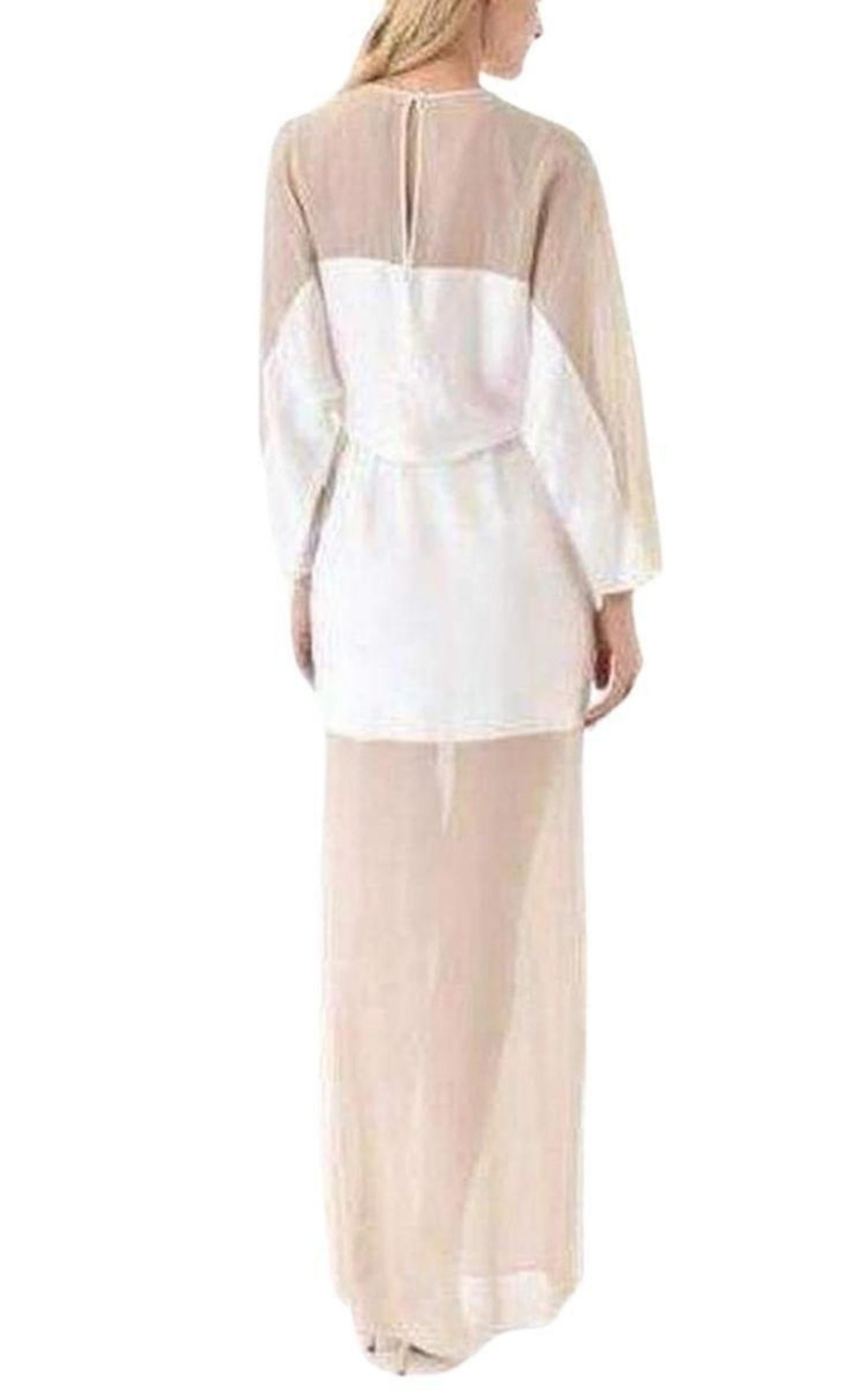 BCBGMAXAZRIA - Sheer Chiffon Panels Silk Dress - 2
