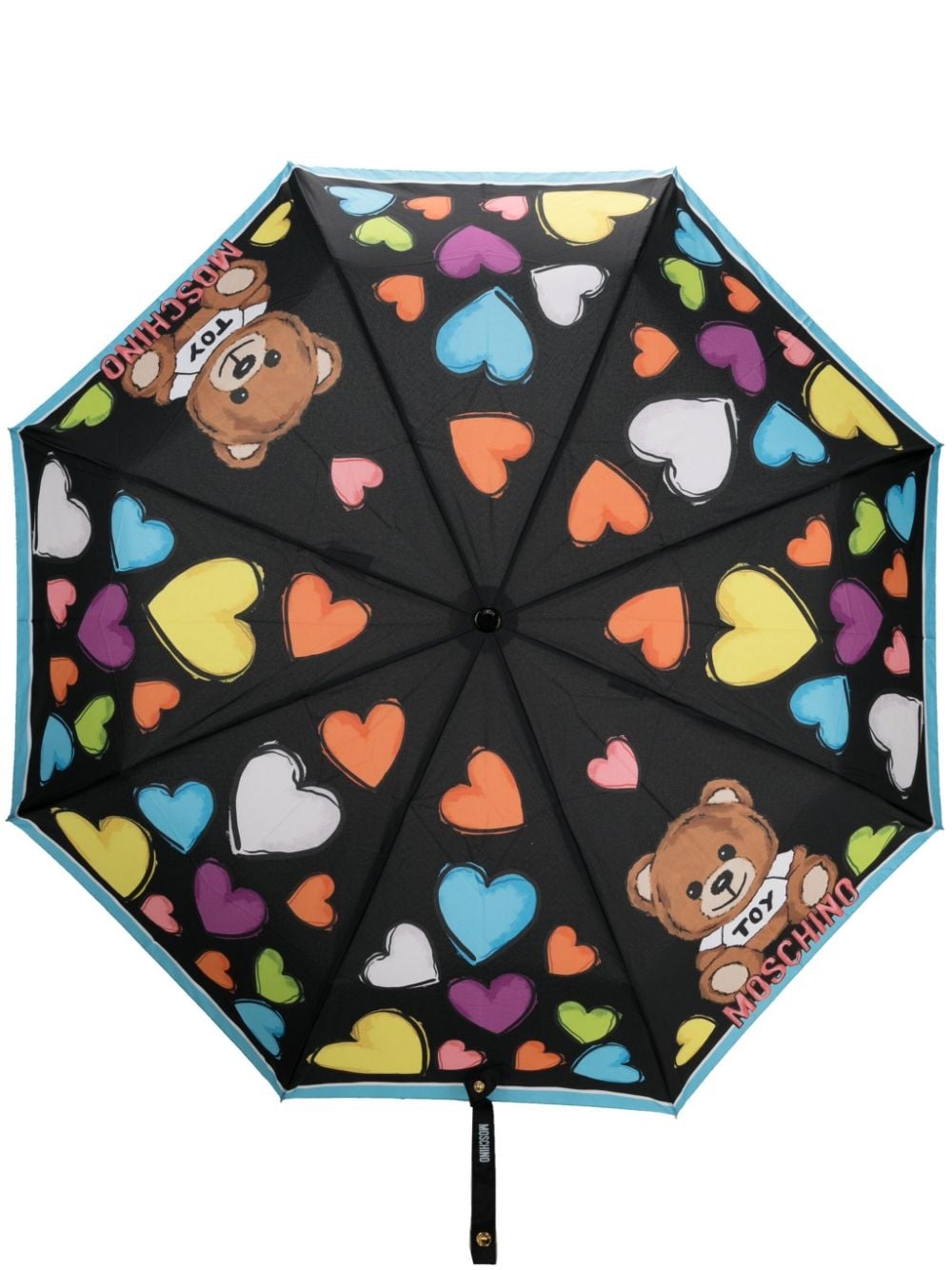 heart illustration-print foldable umbrella - 1