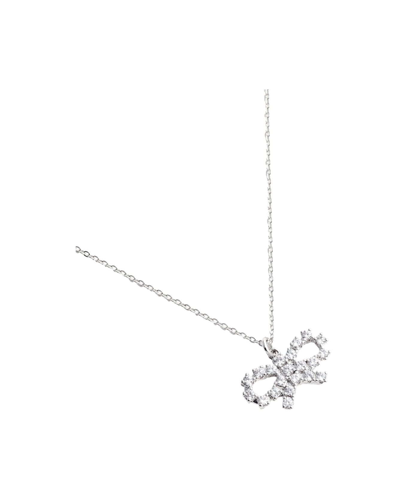 Micro Crystal Bow Necklace - 2