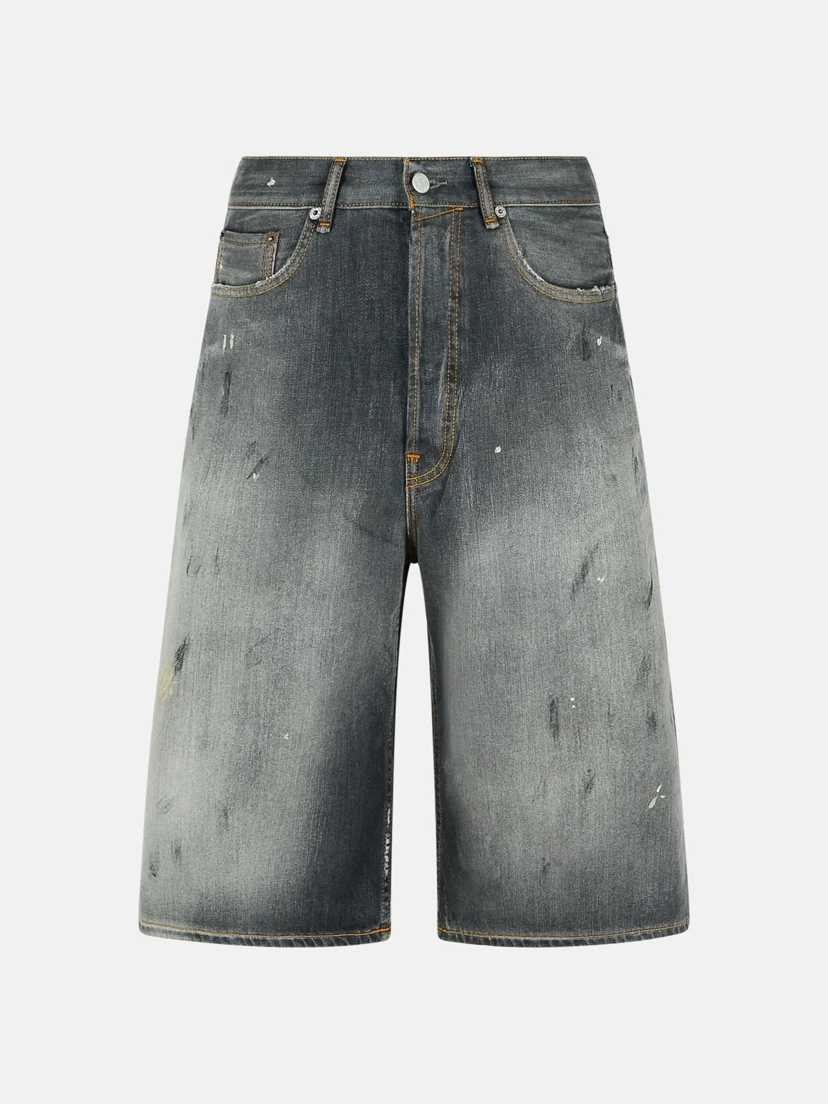 GREY DENIM BERMUDA SHORTS - 1