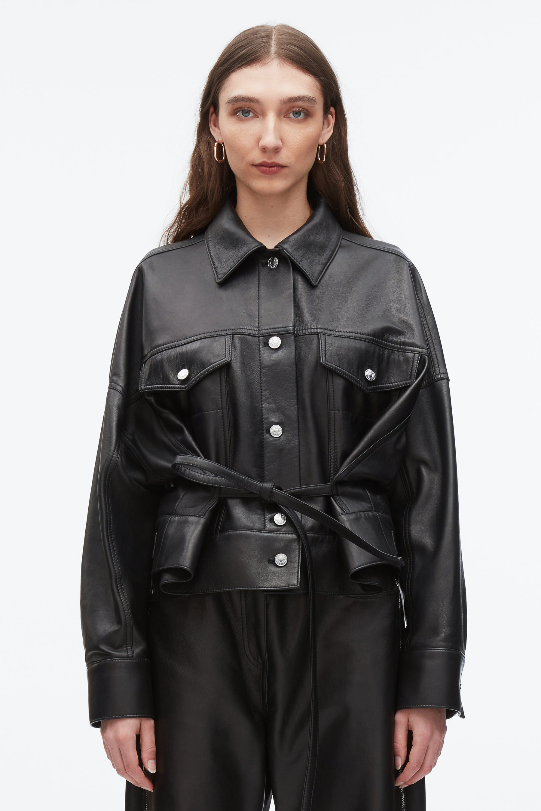 Leather Boxy Jacket - 3