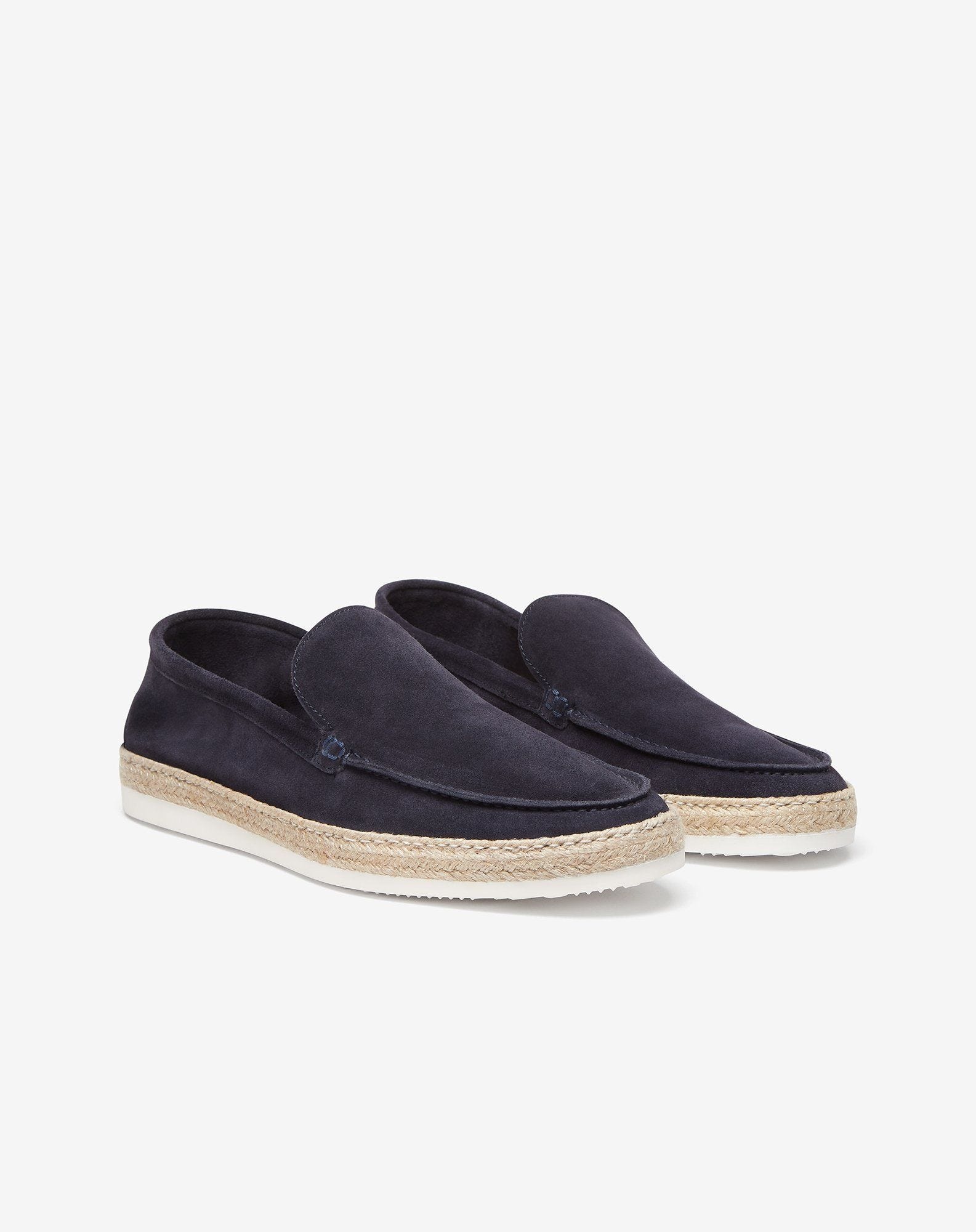 Navy blue suede slip-on loafers - 2