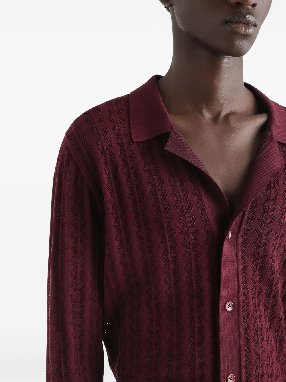 zigzag-knit cardigan - 4