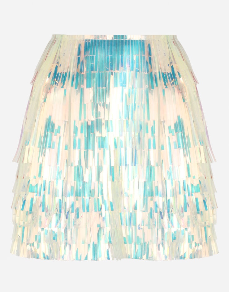 Holographic-effect fringed miniskirt - 3