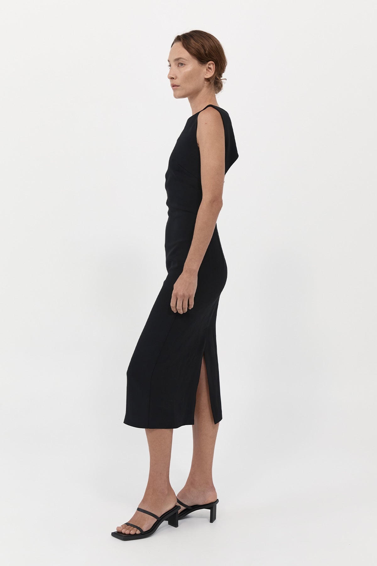 Cut Out Midi Dress - Black - 4