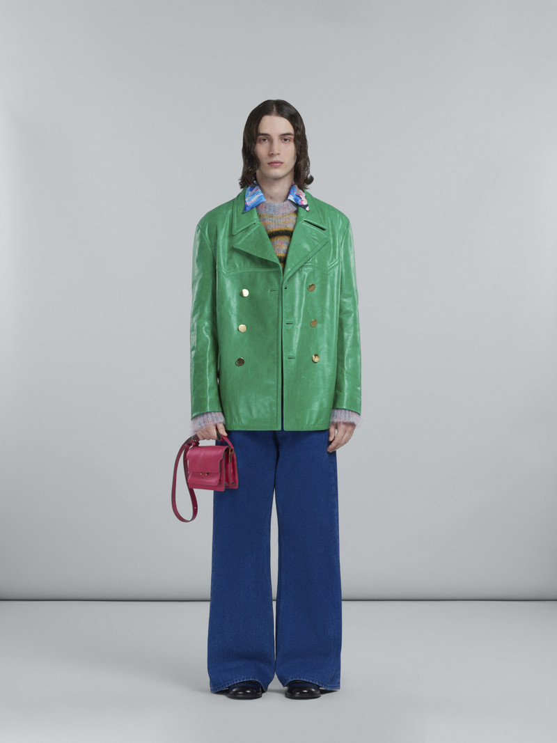 Marni TRUNK SOFT MINI BAG IN FUCHSIA LEATHER outlook