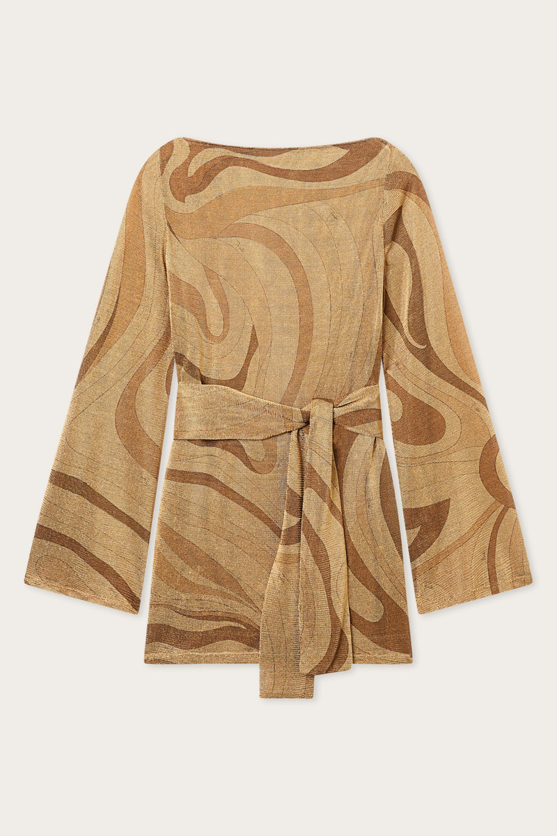 MARMO PRINT LAME DRESS WITH BELT 1