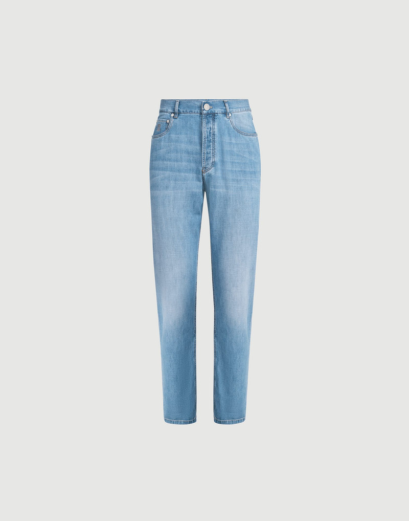 Lightweight old denim iconic fit five-pocket trousers 1