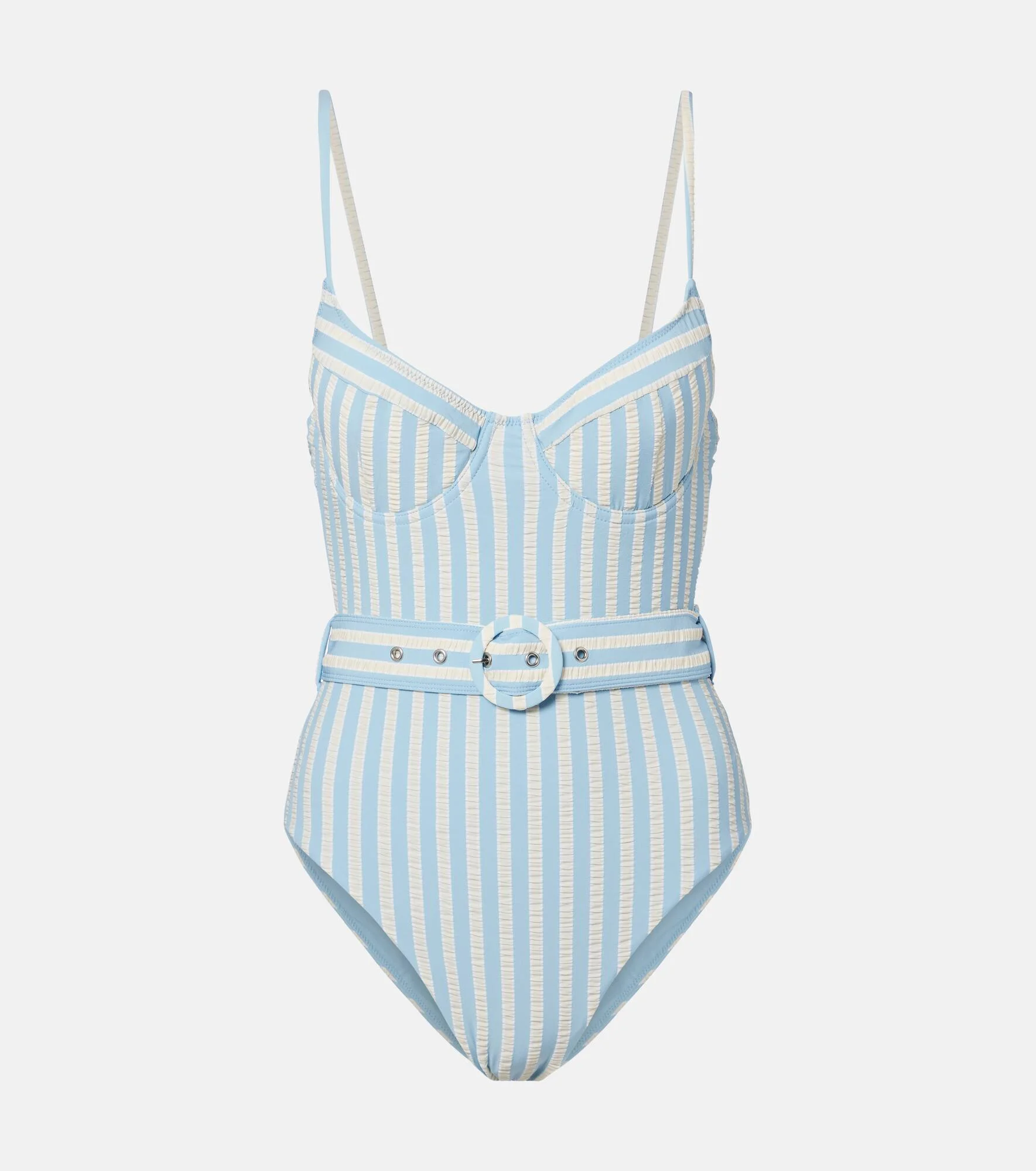 Noa belted striped swimsuit - 1
