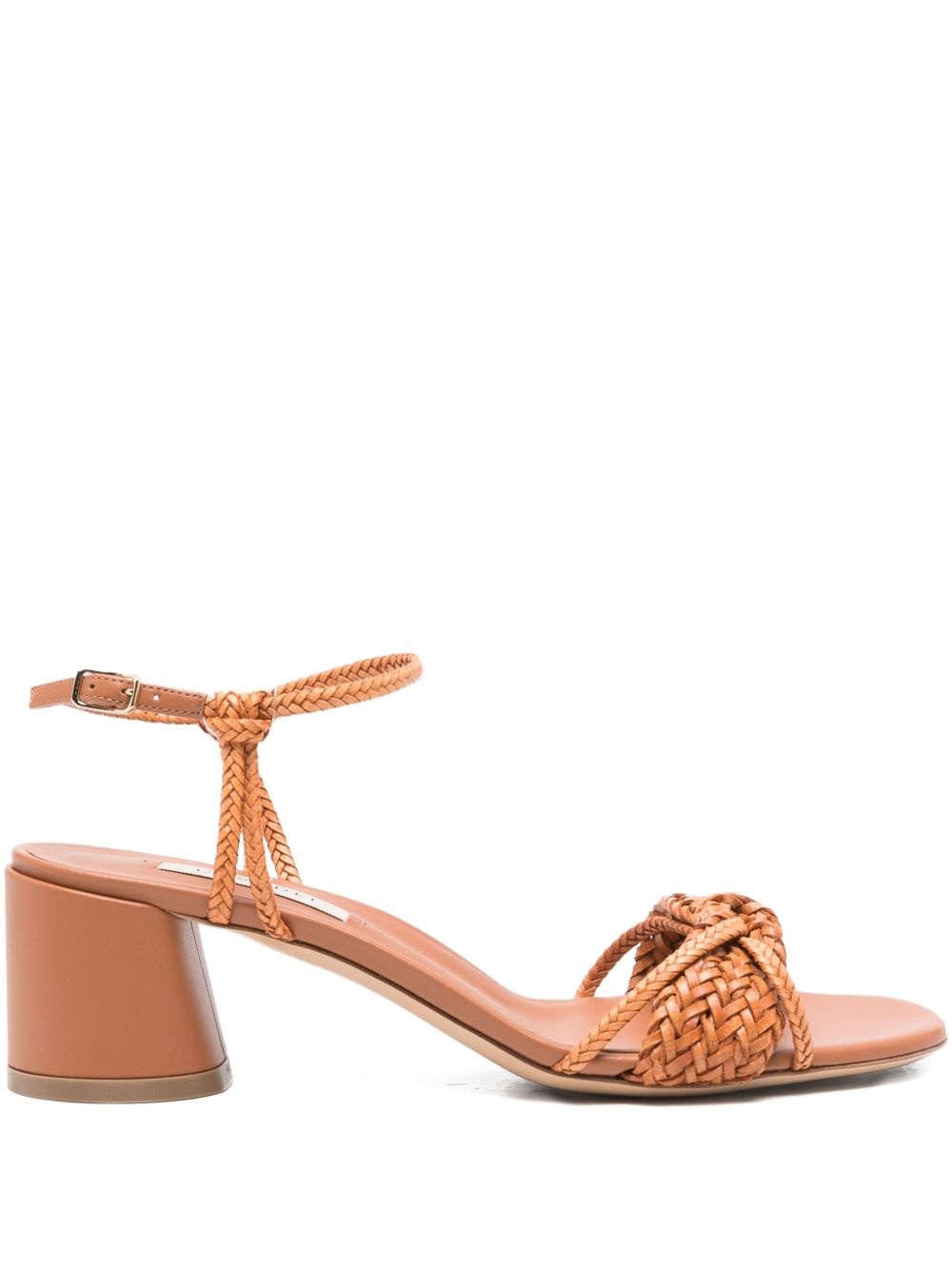 braided-strap block-heel sandals - 1