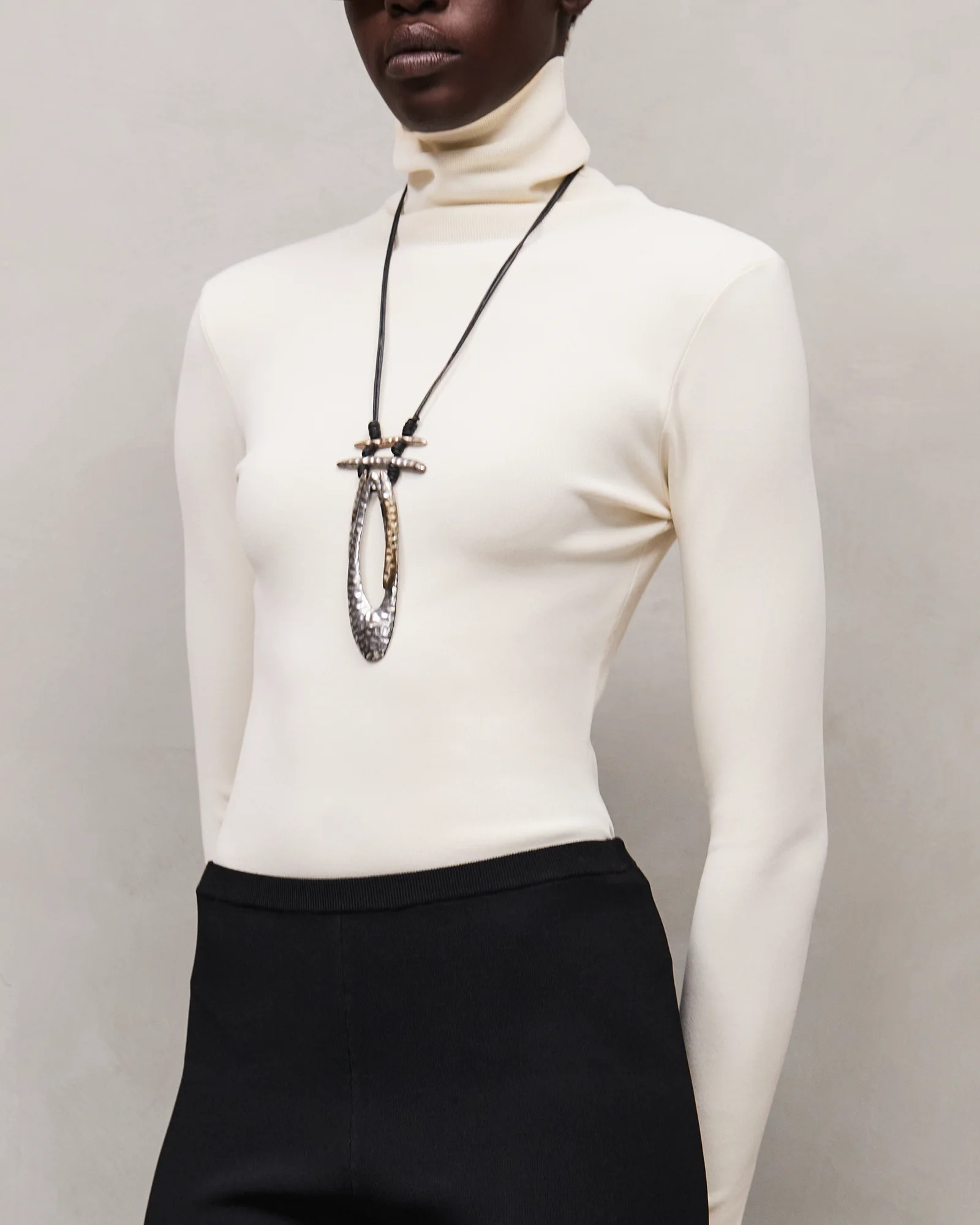 TURTLE NECK BODYSUIT OFF WHITE - 3