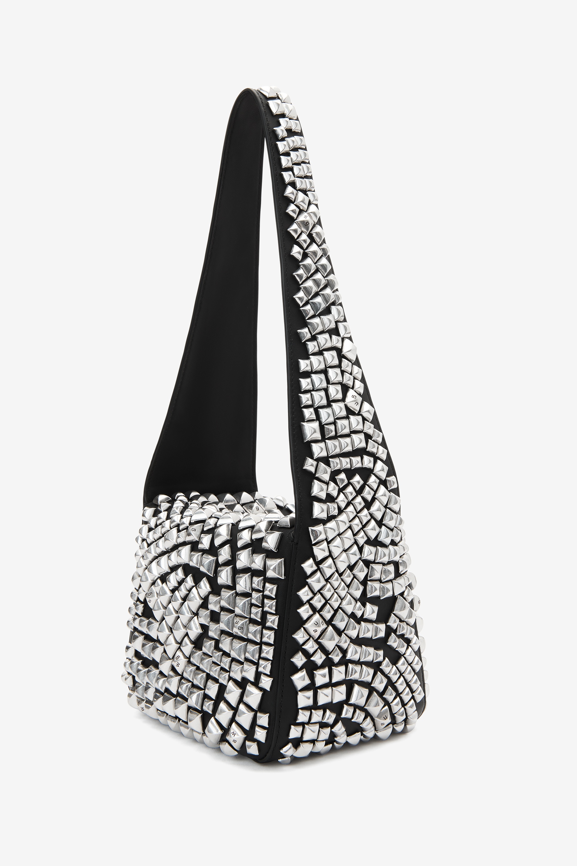spike small hobo bag in studded leather - 5
