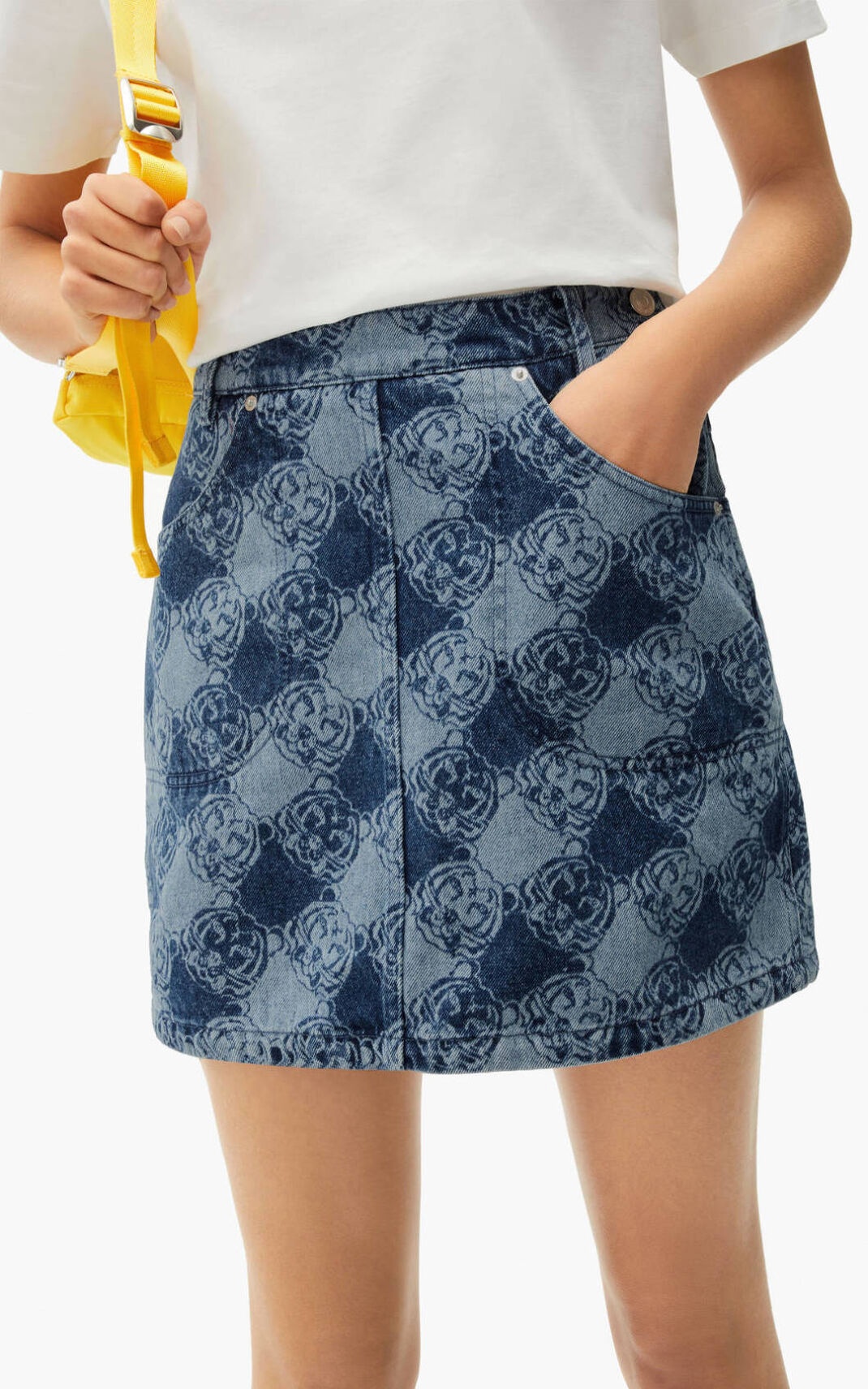 K-Tiger denim monogram miniskirt - 4