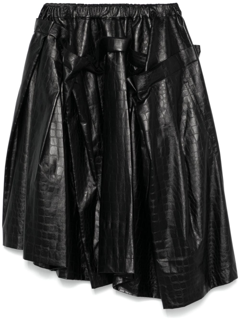 crocodile-embossed midi skirt - 1