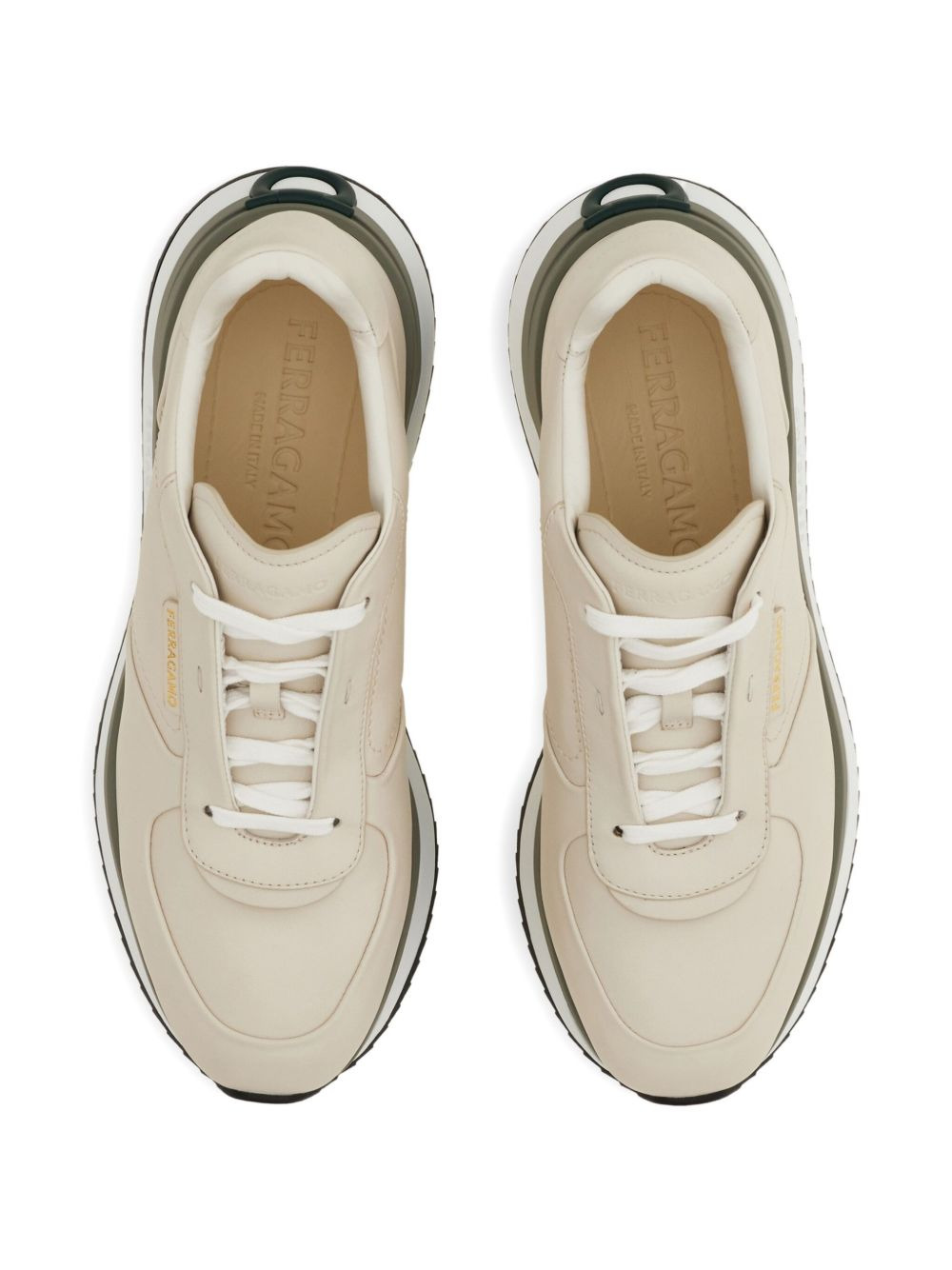 Gancini-detail low-top sneakers - 3