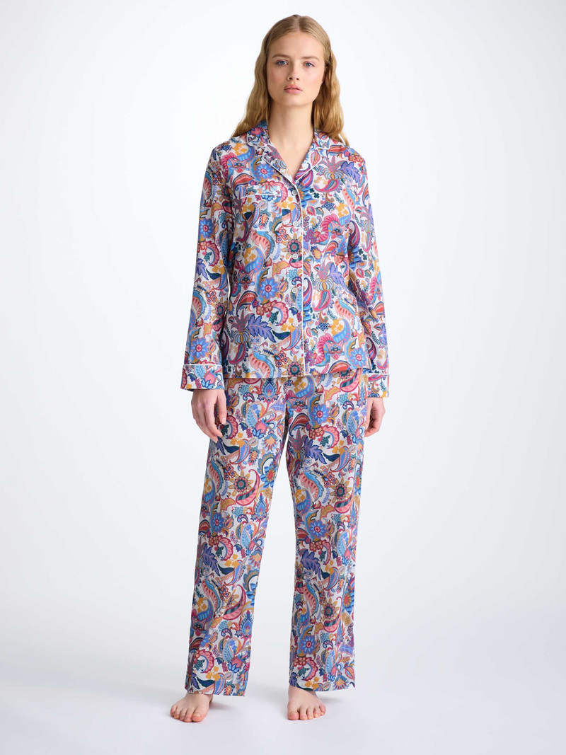 Derek Rose Women's Pajamas Cotton Batiste Multi Jungle Paisley Print outlook