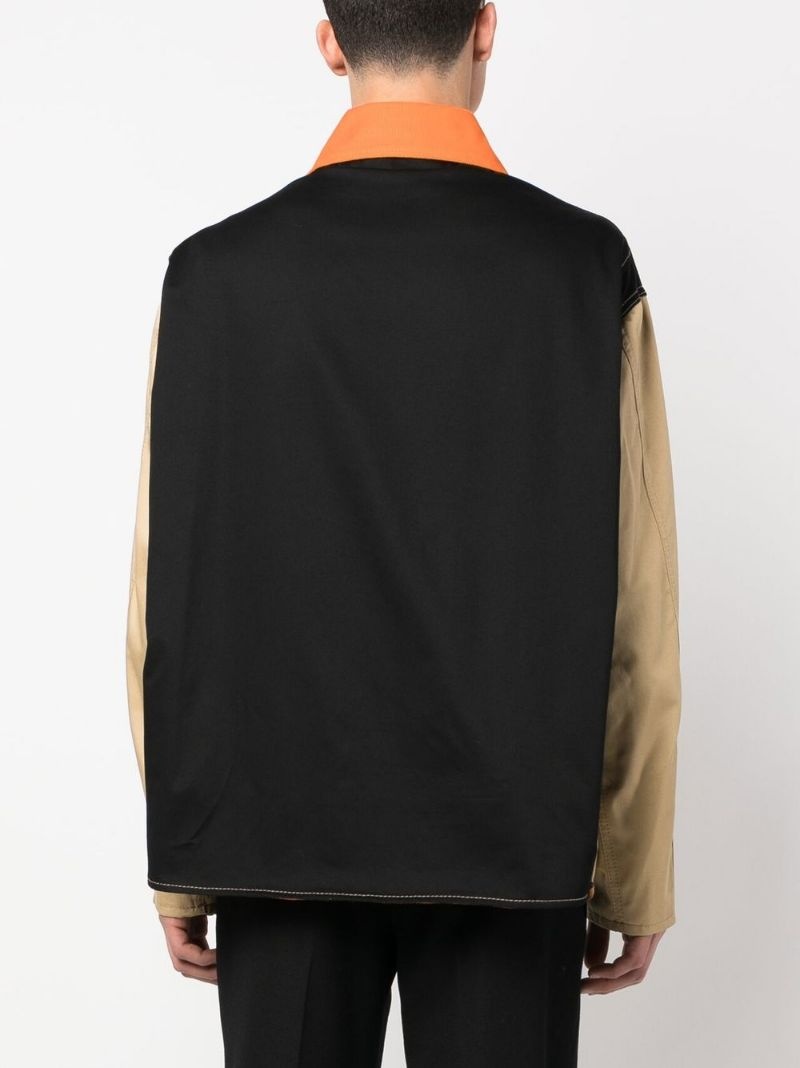 colour-block shirt jacket - 4