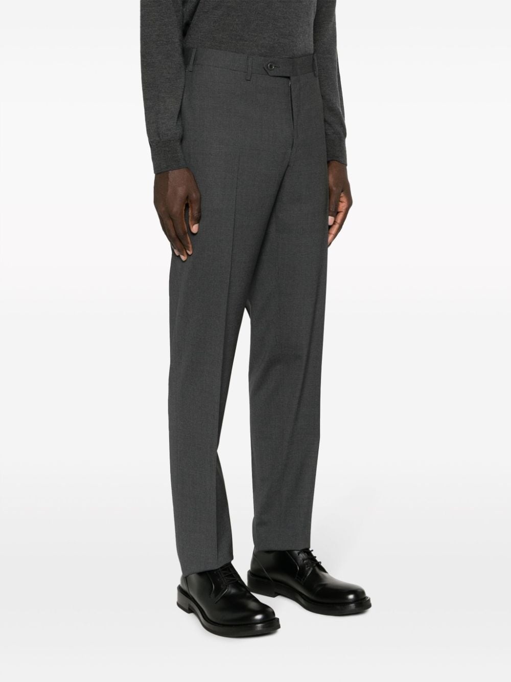 pressed-crease wool tailored trousers - 3