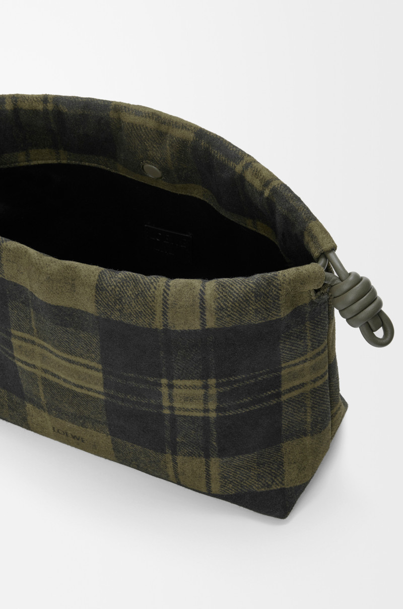 Medium Flamenco purse in tartan suede 4