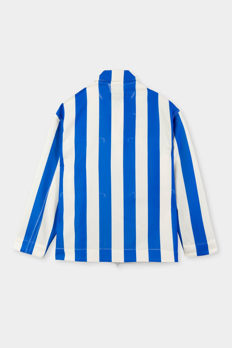 CARGO SHIRT / blue & beige stripes 4