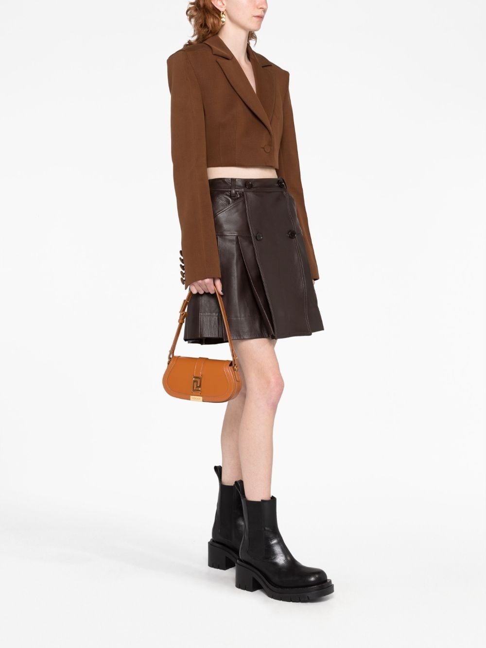 Mini Greca Goddess leather shoulder bag - 2