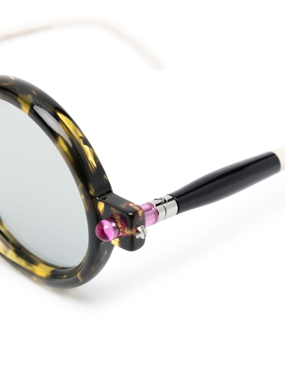 tortoiseshell-effect round frame sunglasses - 3