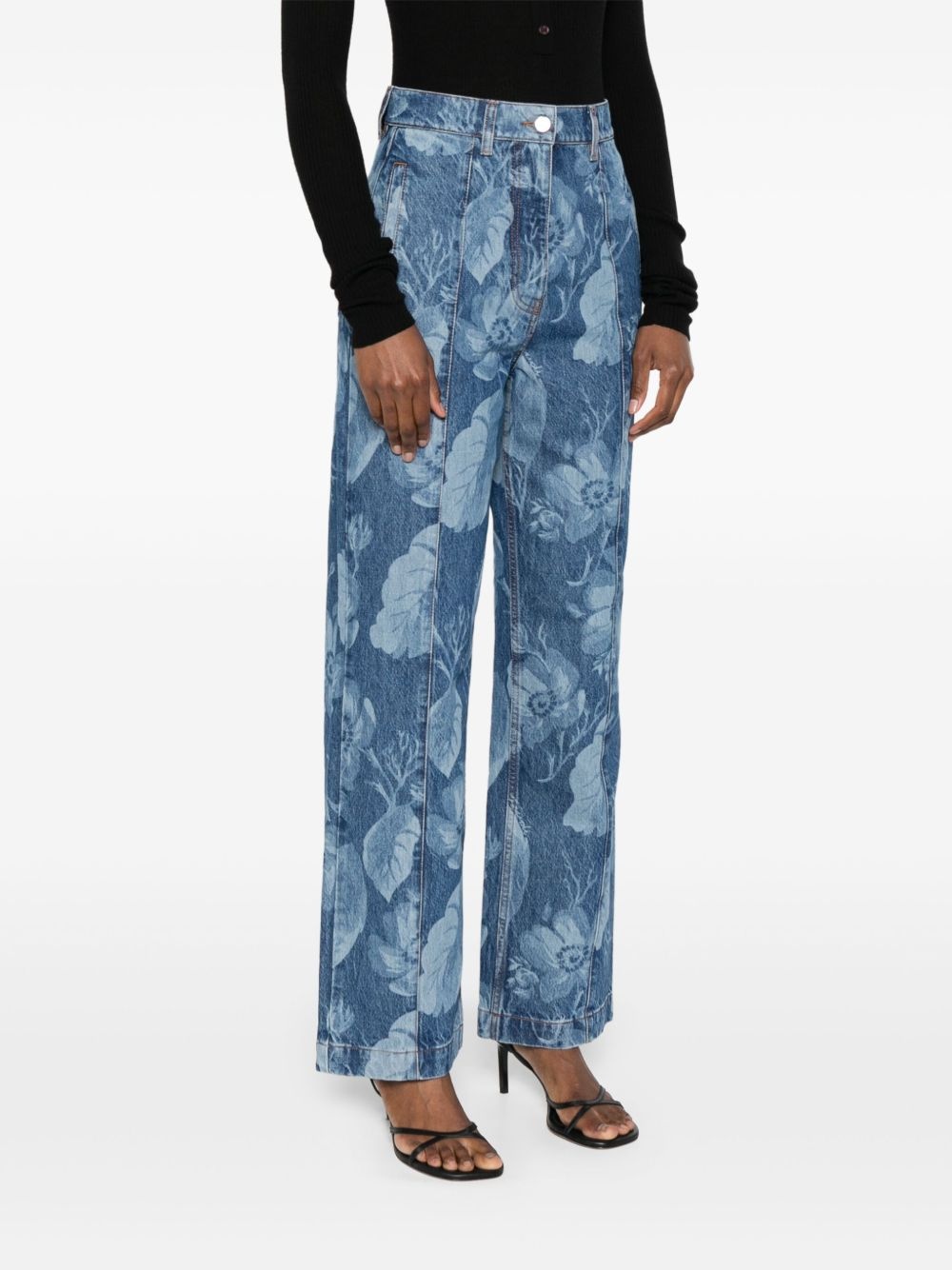 Sea Garden-print jeans - 3
