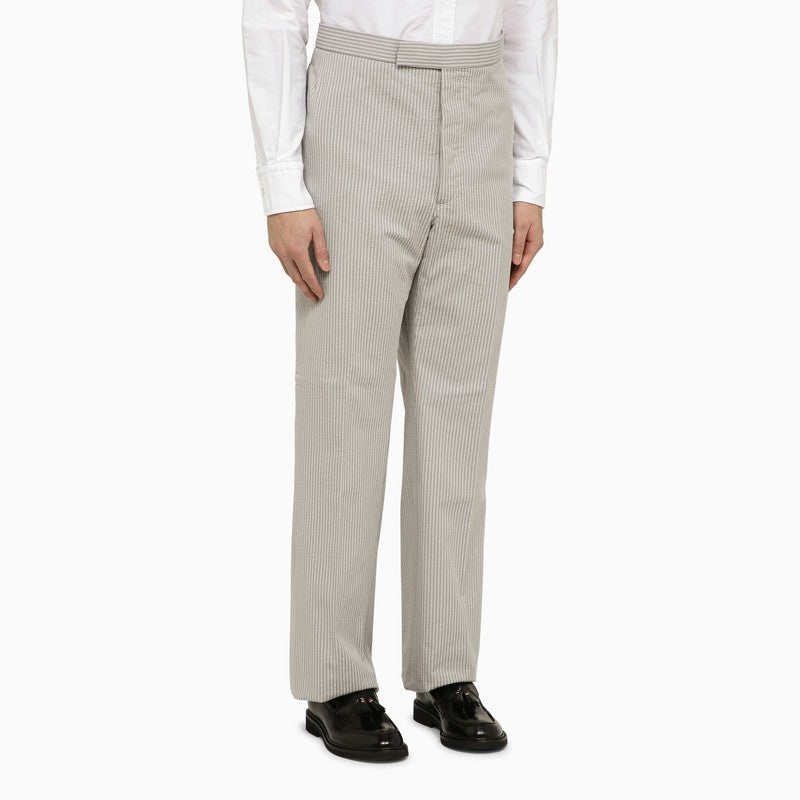 LIGHT GREY PINSTRIPE TROUSERS - 3