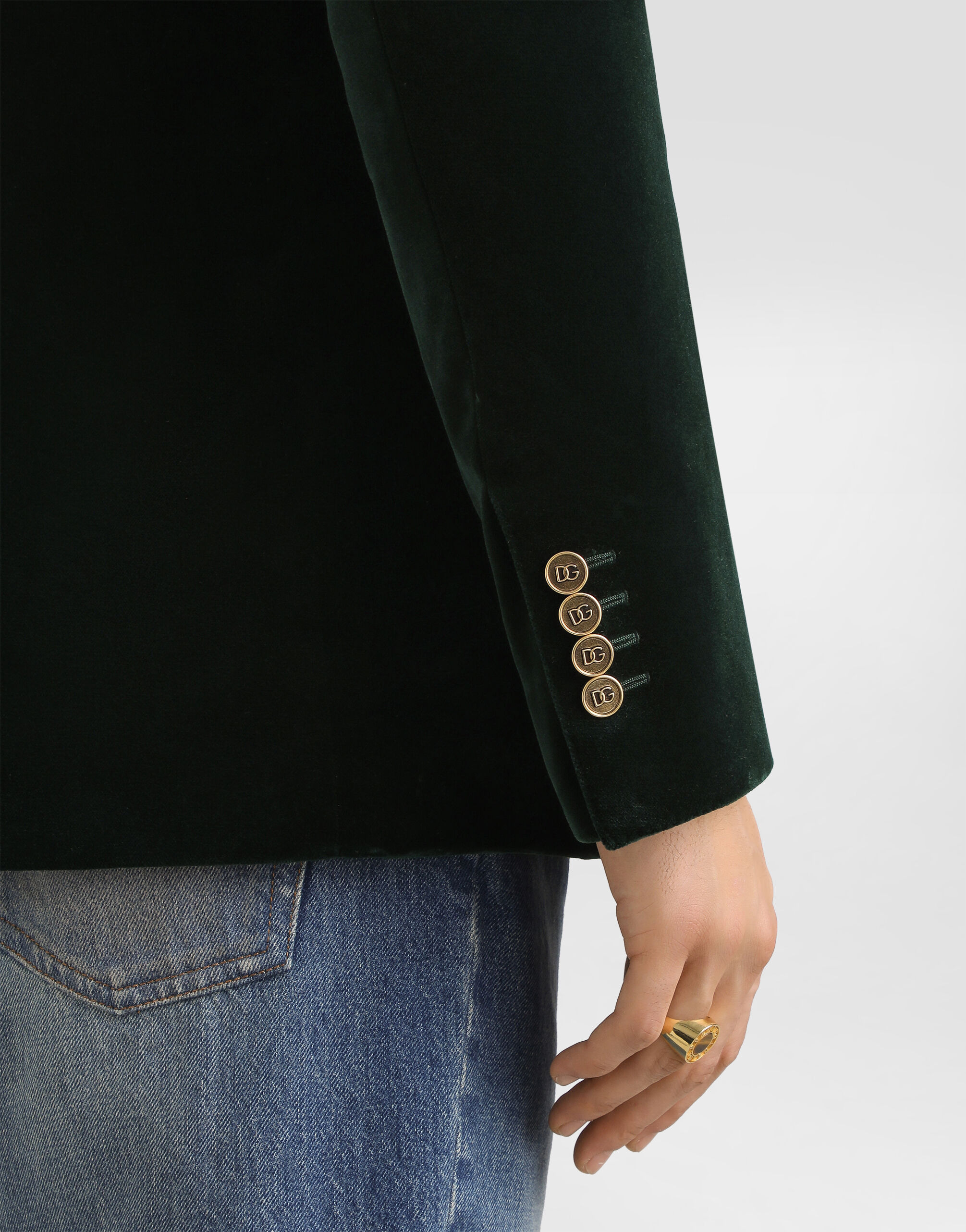 Double-breasted sicilia light cotton velvet jacket - 6