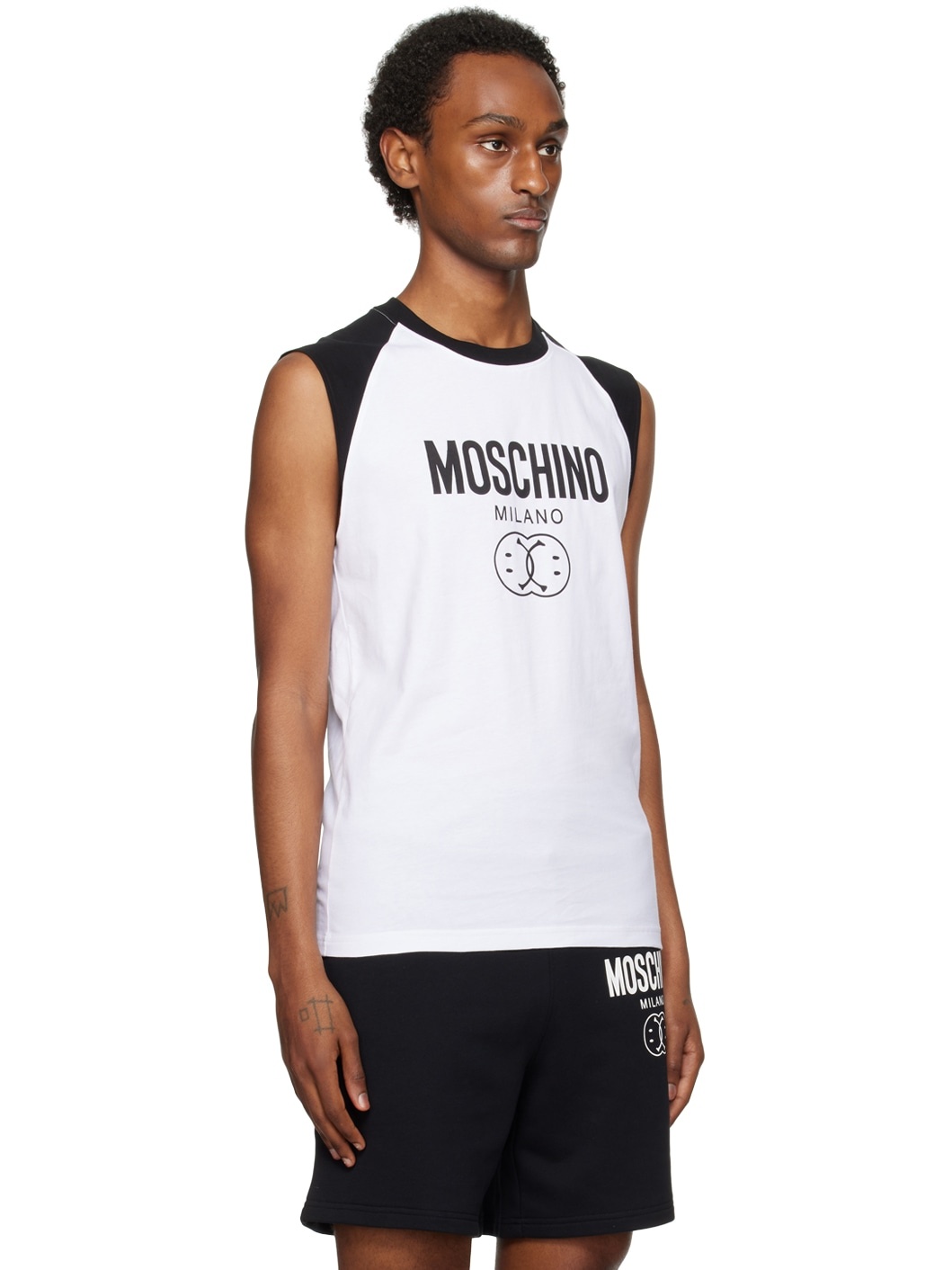 White Double Smiley Tank Top - 2