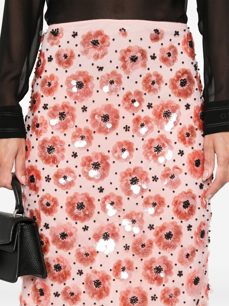 flower-sequins mini skirt 5
