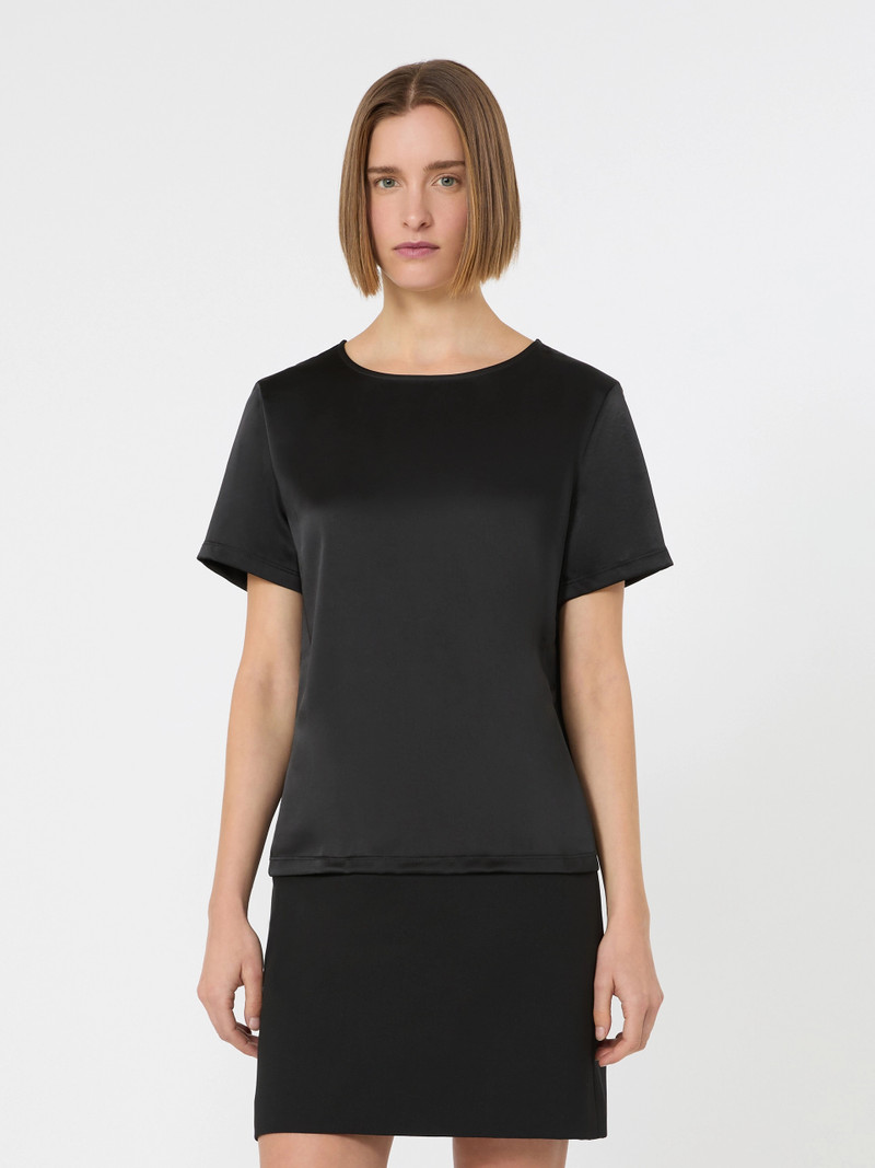ZONA Satin and jersey T-shirt - BLACK 3