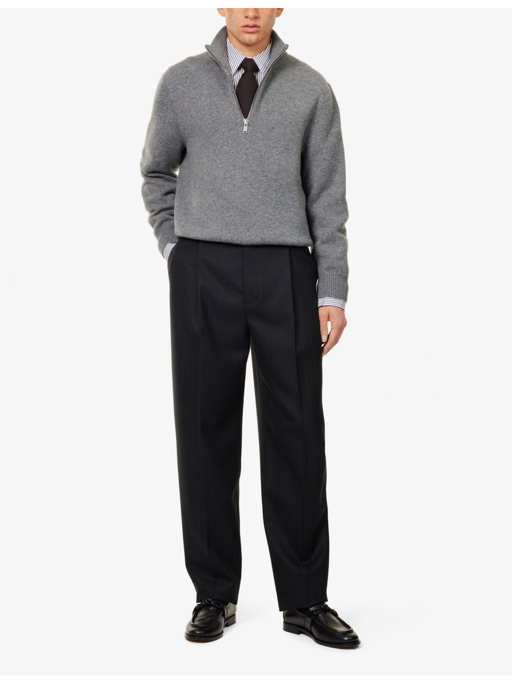 Compact high-neck regular-fit cashmere-blend jumper - 2