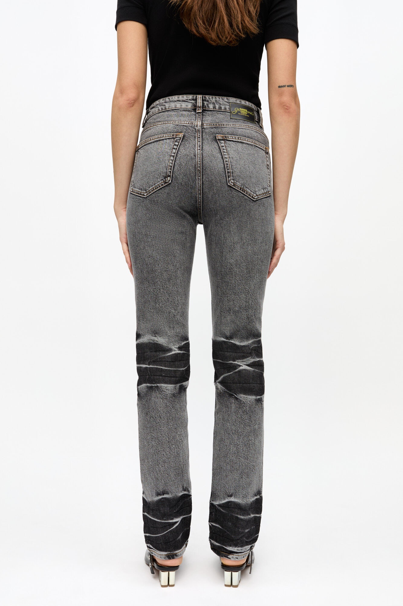 BLACK WASHED STRETCH FUTURE CARRI JEANS - 4