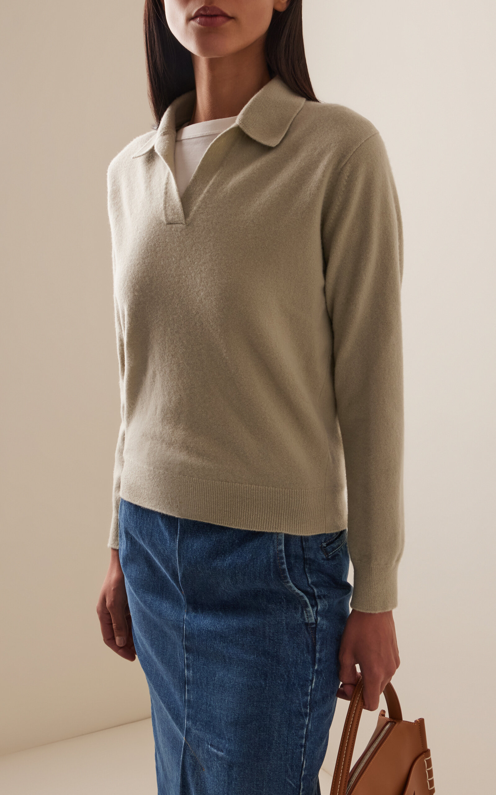 Wool Polo Sweater green - 2