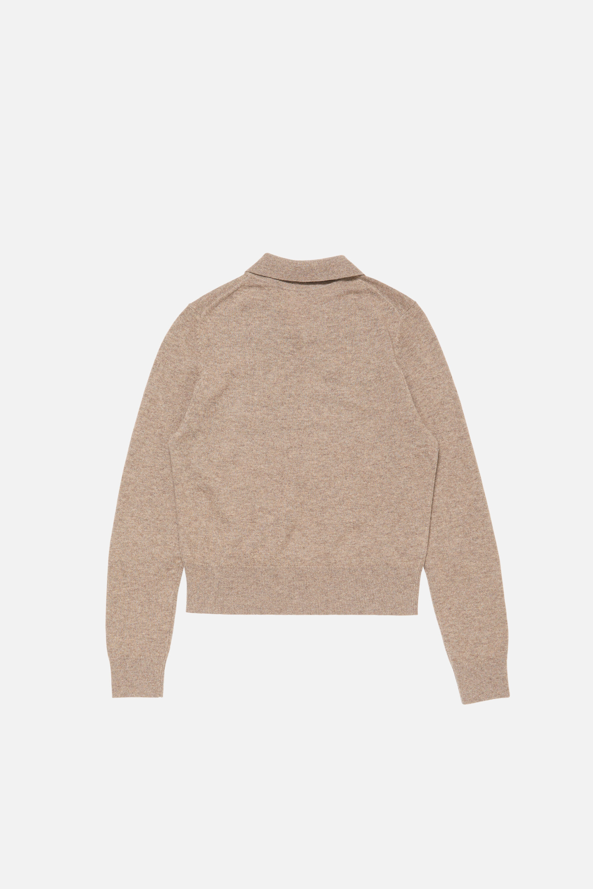 Yak wool polo sweater - Greige melange - 7