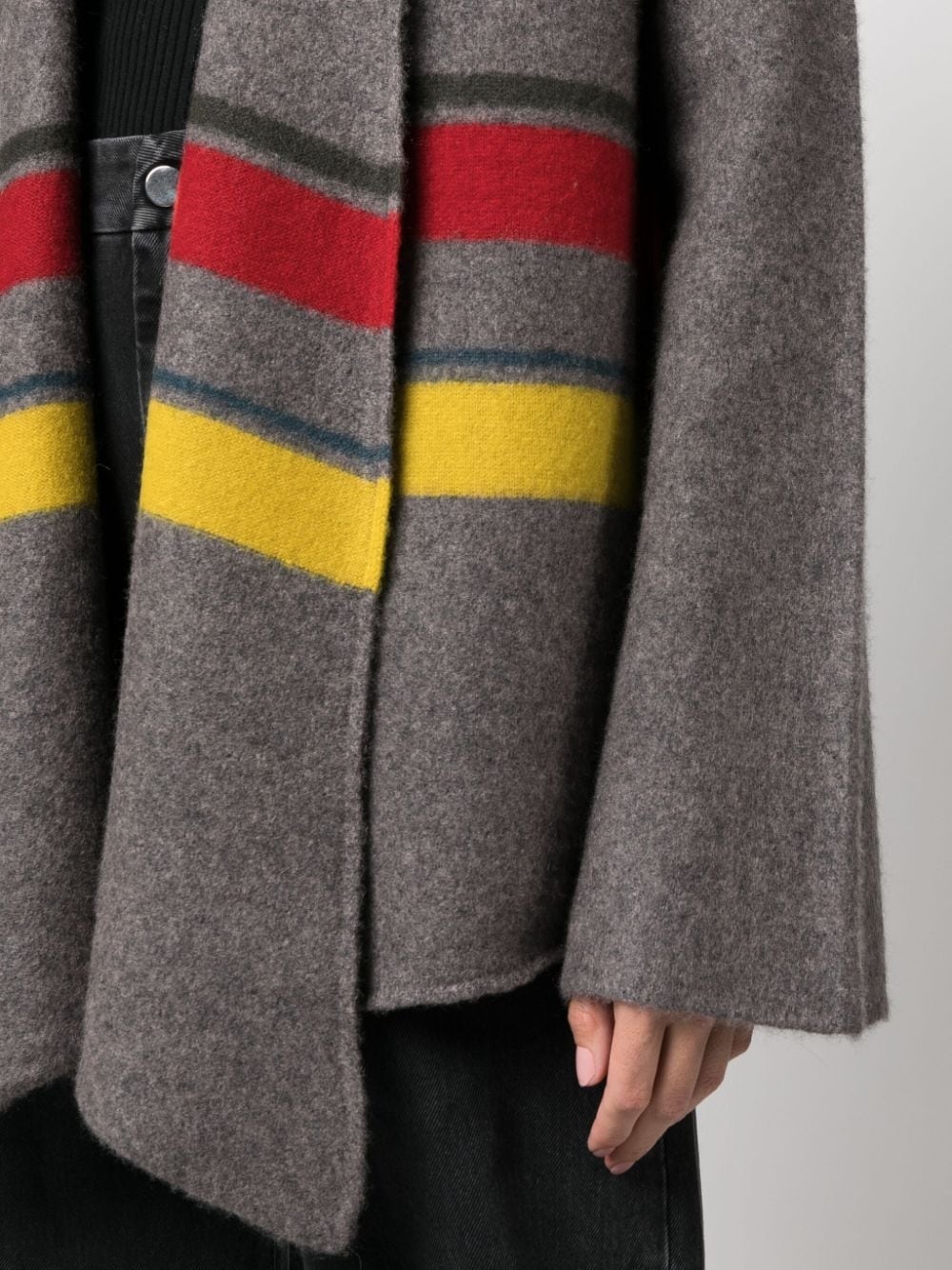 stripe-print cashmere cardigan - 5