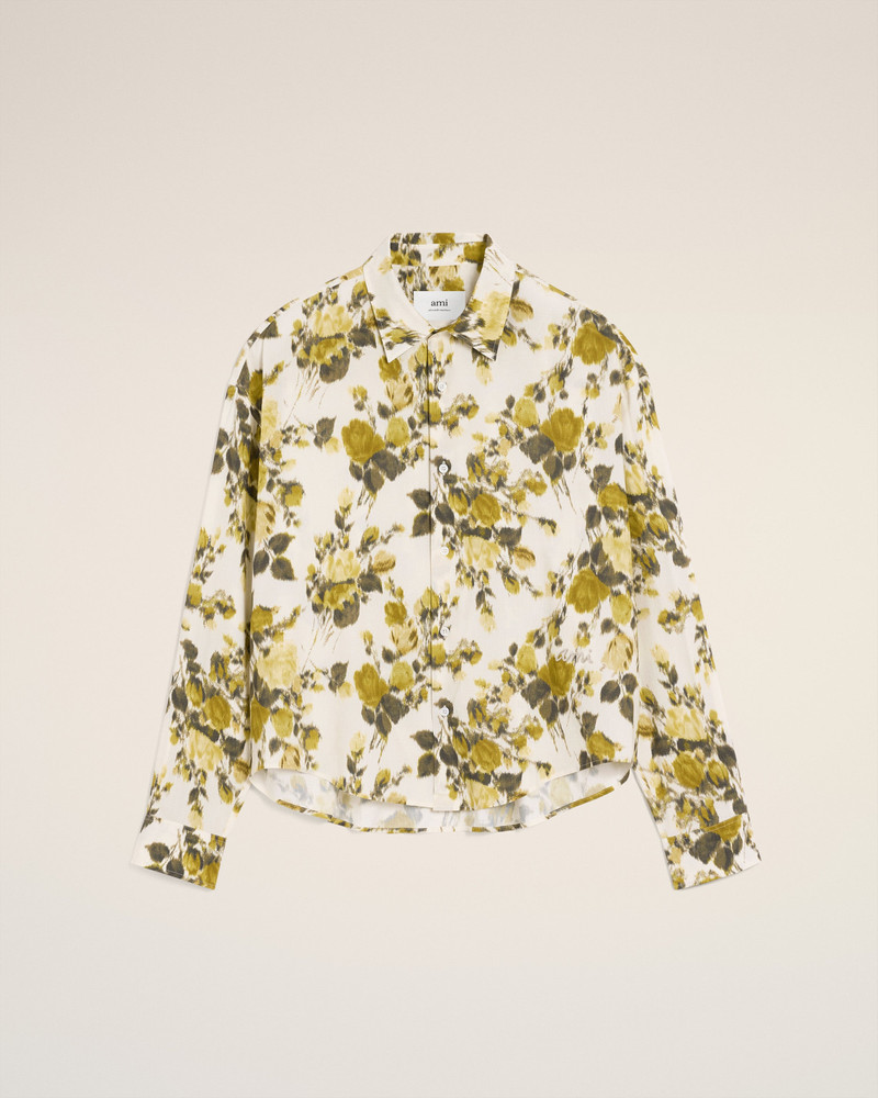 AMI Paris GREEN FLOWER PRINTED BOXY SHIRT outlook