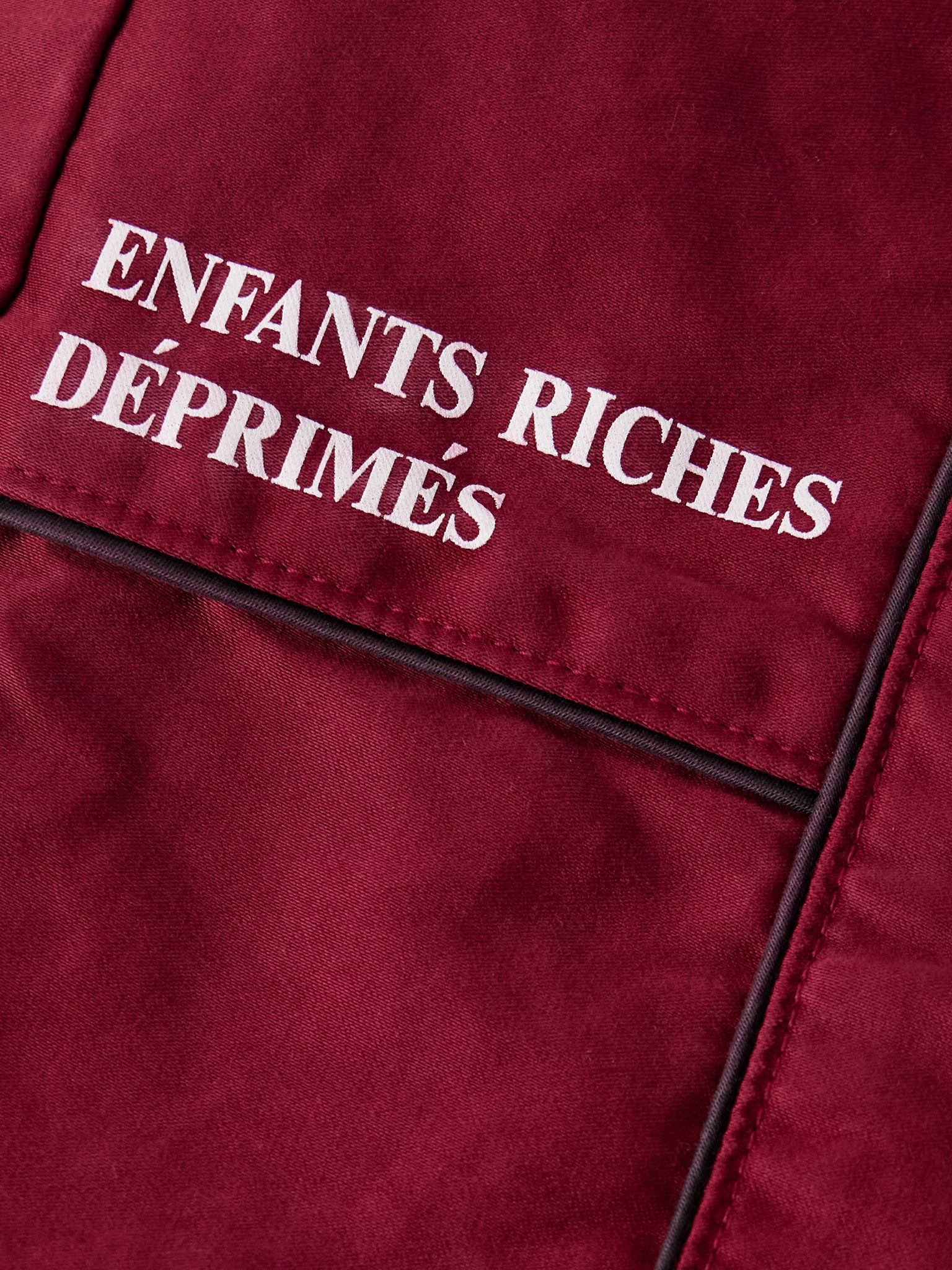 Straight-Leg Logo-Embroidered Panelled Cotton Track Pants Burgundy - 5