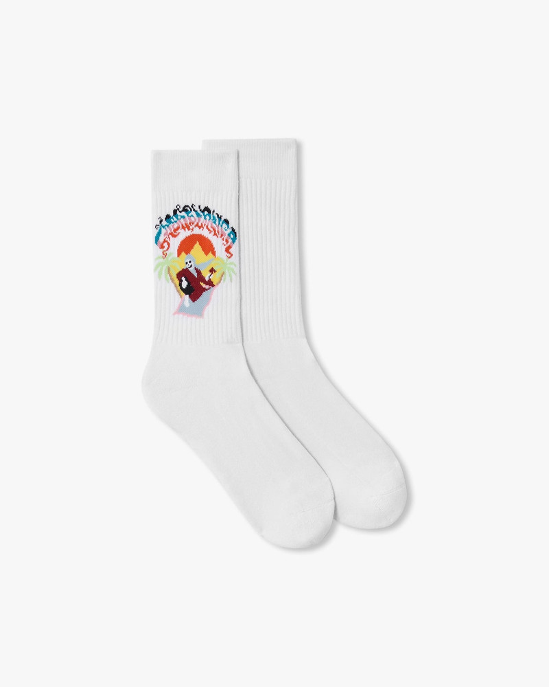 White Eveil Ancestral Crew Socks 1