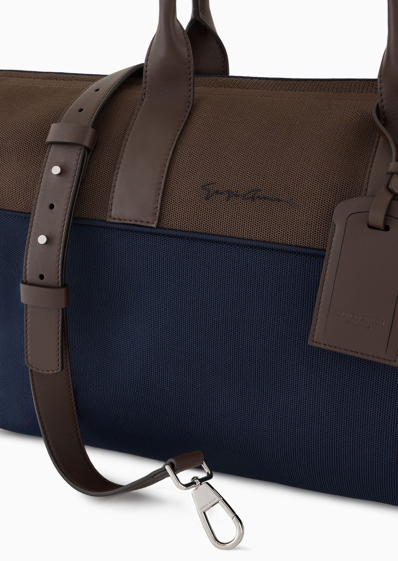 Small duffel bag in a tricot knit and leather - 5