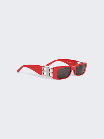 BALENCIAGA Dynasty Rectangle Sunglasses Red outlook