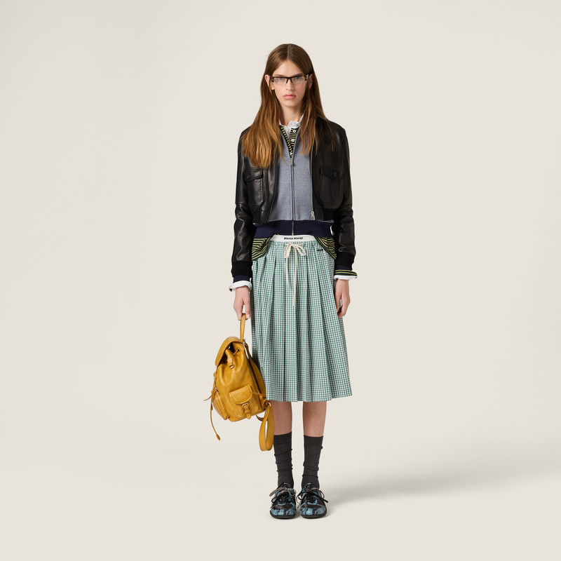 Miu Miu Pleated checked skirt outlook