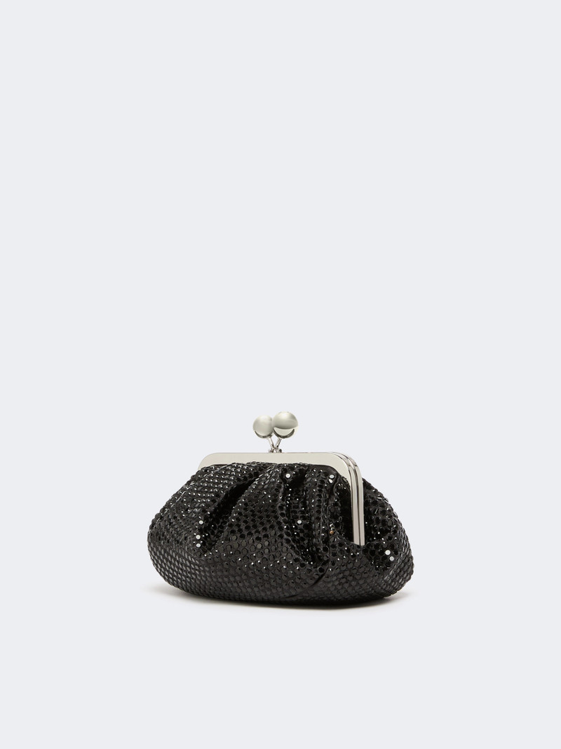 WEEKEND Max Mara Rhinestone-adorned small satin Pasticcino Bag - DARK GREY outlook