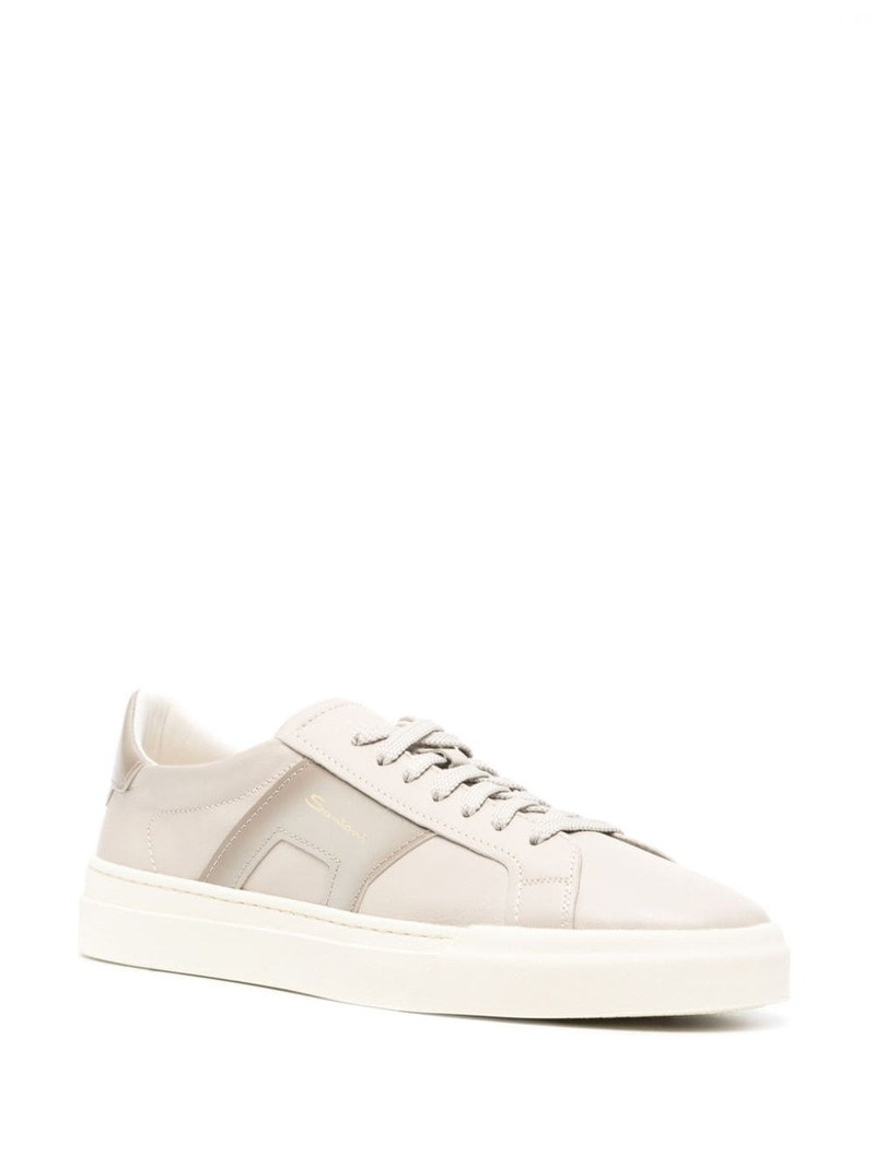 Santoni panelled leather sneakers outlook
